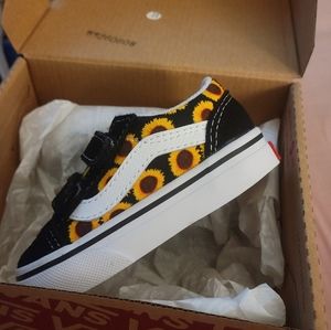 VANS toddler sunflower shoes size 4.5
